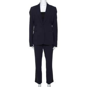 Joseph Navy Blue Stretch Crepe Earl/Ben Pant Suit M