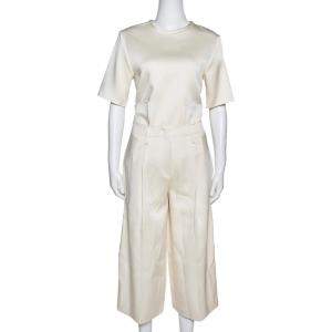 Joseph Cream Double Satin Tai/Ruppert Culottes & Top Set S