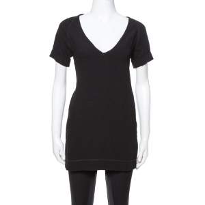 Joseph Black Stretch Crepe Raleigh V-Neck Top M