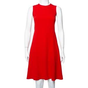 Joseph Red Crepe Paneled Skater Dress S