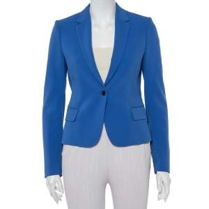 Joseph Blue Crepe Button Front Jazz Blazer S