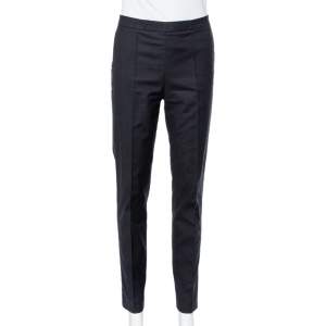 Joseph Black Cotton Paneled Tapered Leg Pants M