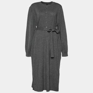 Joseph Grey Wool Long Sleeve Dress XL