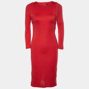 Joseph Red Wool Interlock Zipper Detail Cambridge Dress M