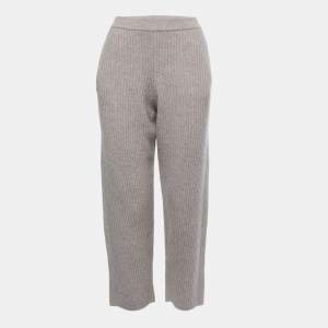 Joseph Grey Ribbed Wool Knit Pants M 