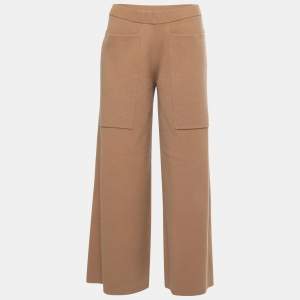 Joseph Brown Wool Knit Wide Leg Pants M
