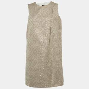 Joseph Metallic Jacquard Lame Sleeveless Mini Dress M