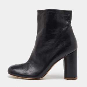 Joseph Black Leather Ankle Zipped Boots Size 39