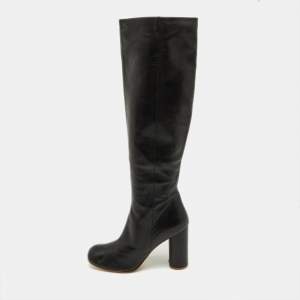 Joseph Black Leather knee Length Boots Size 40