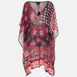 Pre Owned Just Cavalli Multicolor Archive Print Chiffon Kaftan Tops M