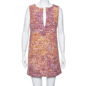 Pre Owned Just Cavalli Multicolor Canvas Plunge Neck Shift Dress M