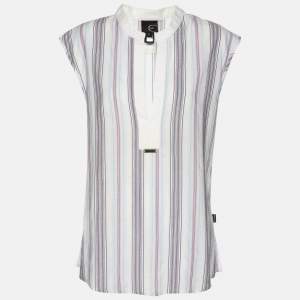 Pre Owned Just Cavalli Multicolor Striped Cotton Top XL