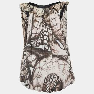 Just Cavalli Brown Printed Jersey Top L