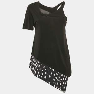 Just Cavalli Black Jersey Asymmetric Top M