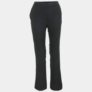 Just Cavalli Black Crepe Wool Formal Trousers S