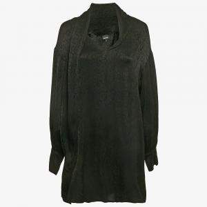 Just Cavalli Black Snake Jacquard Crepe Long Sleeve Mini Dress M