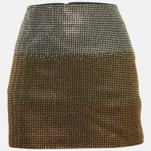 Just Cavalli Black Embellished Wool Blend Mini Skirt S