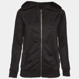 مملوكة مسبقًا Just Cavalli Black Jersey Zip-Up Jacket M