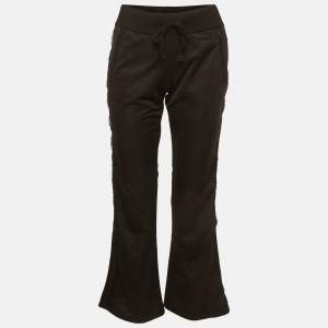 مملوكة مسبقًا Just Cavalli Underwear Black Lace Insert Jersey Flared Pants L