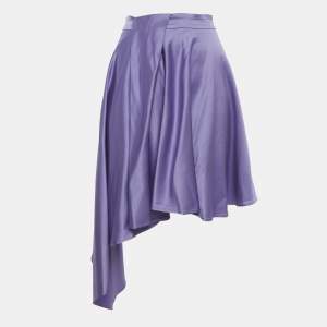 مملوكة مسبقًا Just Cavalli Purple Satin Asymmetric Skirt M