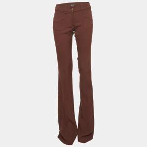 Pre Owned Just Cavalli Brown Jersey Flared Trousers M