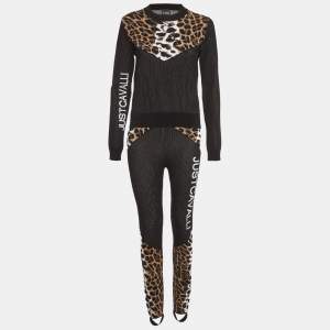 مملوكة مسبقًا Just Cavalli Color Block Knit Sweater & Pant Set L