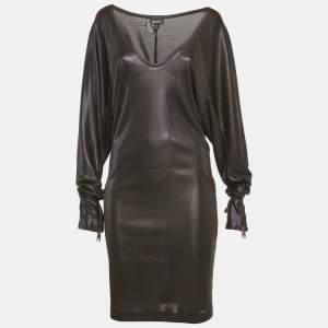 Pre Owned Just Cavalli Black Jersey Oversized Mini Dress M