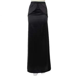Pre Owned Just Cavalli Black Satin Maxi Skirt M