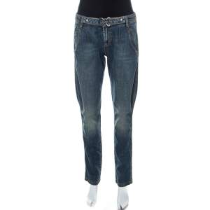 Pre Owned Just Cavalli Indigo Faded Denim Straight Fit Jeans M