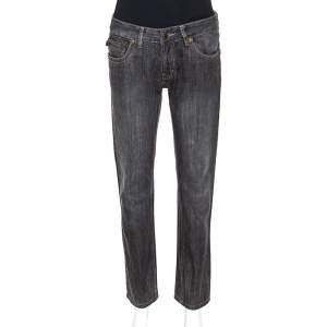 Pre Owned Just Cavalli Black Medium Wash Denim Straight Leg Jeans M