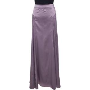 Pre Owned Just Cavalli Mauve Stretch Satin Maxi Skirt M