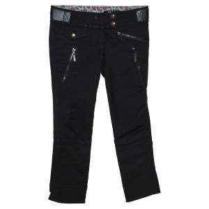 Just Cavalli Black Stretch Cotton Slim Fit Pants S