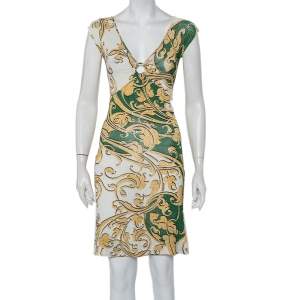 Pre Owned Just Cavalli Multicolor Printed Knit Sleeveless Mini Dress S