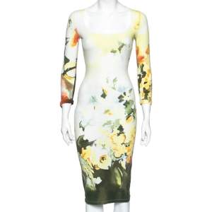Pre Owned Just Cavalli Multicolored Printed Jersey Long Sleeve Dress S