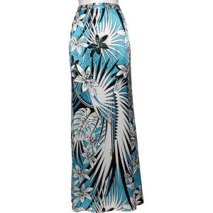 Pre Owned Just Cavalli White Lilly Printed Silk Maxi Skirt M