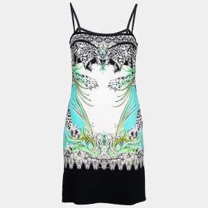 Just Cavalli Multicolor Printed Crepe Sleeveless Dress S