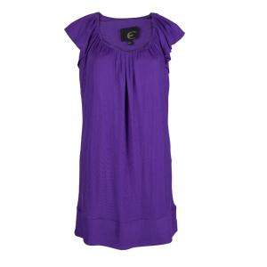 Pre Owned Just Cavalli Purple Knit Ruffle Sleeve Detail Dress L