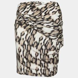 Pre Owned Just Cavalli Multicolor Snakeskin Print Jersey Draped Mini Skirt M