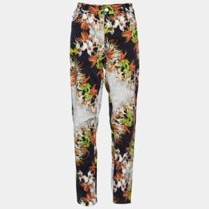 Just Cavalli Black Floral & Animal Print Cotton Regular Fit Jeans XL