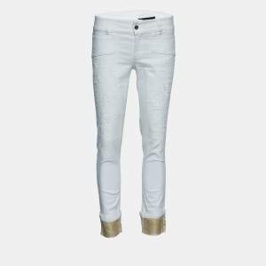 Just Cavalli White Denim Cropped Jeans S Waist 30"