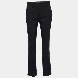 Just Cavalli Black Cotton Blend Straight Leg Pants S