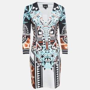 Just Cavalli Multicolor Printed Jersey Mini Bodycon Dress M