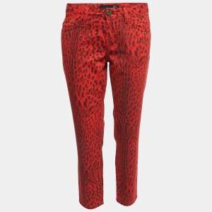 Just Cavalli Red Animal Print Denim Jeans M Waist 28"