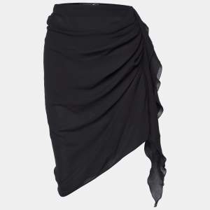 Just Cavalli Black Georgette Layered Ruffled Skirt L