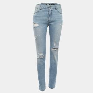 Just Cavalli Blue Distressed Denim Slim Fit Jeans M Waist 29"