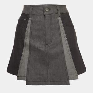 Just Cavalli Grey Denim Paneled Mini Skirt M