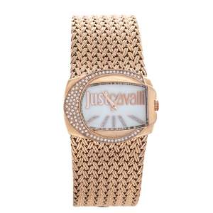 Just Cavalli Mother of Pearl Rose Gold Tone Stainless Steel 7253277002 Women's Wristwatch 34 mm