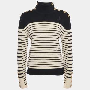 JW Anderson Navy Blue Striped Merino Wool Knit Sweater S