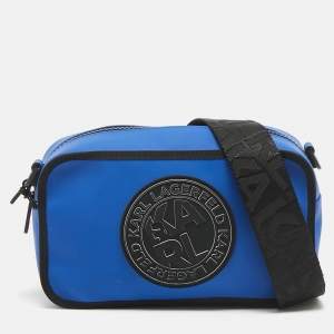 Karl Lagerfeld Blue/Black PVC Athleisure Camera Crossbody Bag