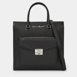 مملوكة مسبقًا Karl Lagerfield K Style Black Leather Tote Bag